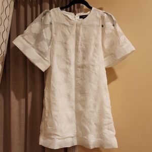 Lulu's Ivory Floral Textured Mini Dress